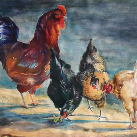 Hens (Watercolor)